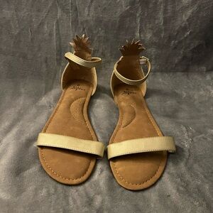 Stylish Pineapple Gold Strapped Sandals